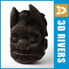 african mask 01 3drivers 3dr079 3ds africa animal art character crafts culture ethnic face indigenous model old souvenir wood wooden 3d print model - Mito3D