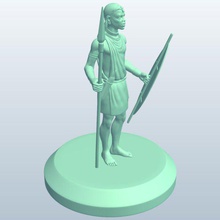 african tribal warriors shield spear v1 people printable lowpoly 3d print model - Mito3D