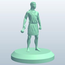 african tribal warriorsknobkerrie club v3 warriors knobkerrie people printable lowpoly 3d print model - Mito3D