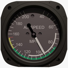 la vitesse de l'air d'instruments d'aéronefs des avions en avion ngue imagetek3d l'indicateur l'instrument modèle pièces 3d print model - Mito3D
