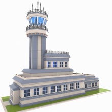 hava trafik kontrol Kulesi uçak havaalanı Daire mimarlık bina çizgi film şehir oyun hükümet ev model ofis oynuyor gökyüzü yapısı toon kule oyuncak yolu köy virtualhorizonstudio 3d print model - Mito3D