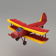 uçak çift kanatlı tarihi kvakling daha düşük lowpoly model poly pervane 3d print model - Mito3D