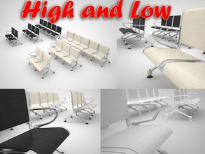 airport chair double triple five airline aydin3d bench collection concourse furnishings furniture hospital leather model public room seat set terminal waiting 3d print model - Mito3D