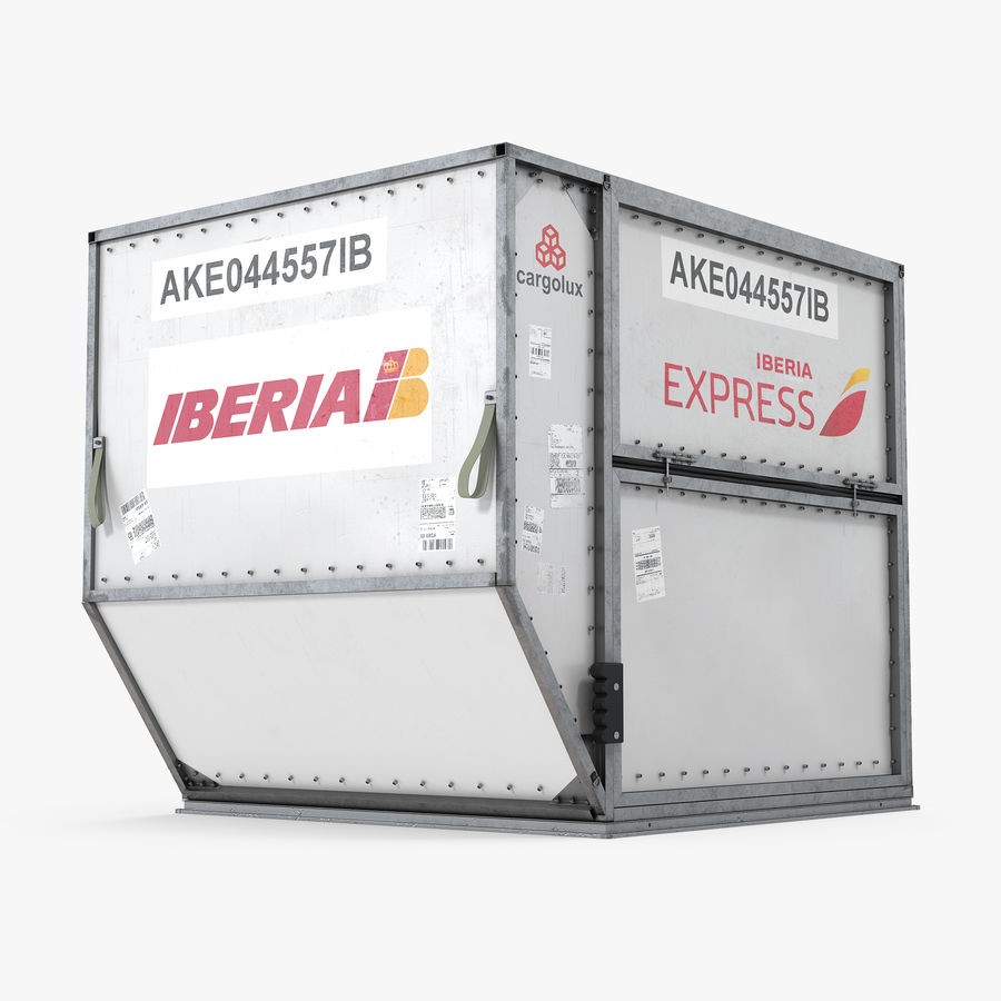 Flughafen iberia cargo container 3d 3d-molier Luft Flugzeug Gepäck kommerziellen - Gerät Ausrüstung Fracht waren international ld3 Modell Versand terminal transport Einheit 3D print model - Mito3D