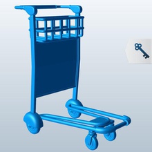 airport luggage cart v1 Flughafen Gepäck Warenkorb Transport bedruckbar ist lowpoly 3d print model - Mito3D