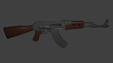 ak-47 modelo ak 47 rifle juego baja poli lowpoly el asalto arma la guerra armas 3d print model - Mito3D