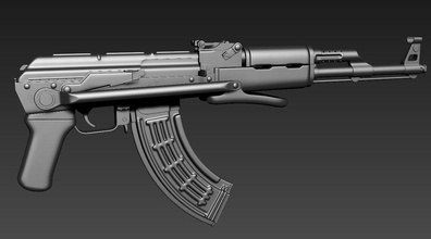akms fucile 47 ak uomo dell'esercito assalto automat arma da fuoco la pistola alta kalashnikov modello moderna modernizzato poli il l'arma 3d print model - Mito3D