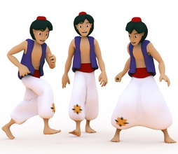 aladdin 3dprintinggeek animasyon Arapça çocuk işadamı çizgi film karakter sevimli cin iyi çocuklar yakışıklı insan yasemin bakıyor erkek adam model profesyonel akıllı masal kentsel 3d print model - Mito3D