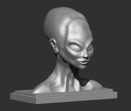 alien bust figurine characters 3d print model - Mito3D