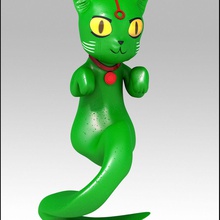 alien gato de dibujos animados extranjero animal cat lindo en el ámbito doméstico felino esponjoso pelaje peludo gaf gatito kitty poco los mamíferos marc modelo mons las mascotas bastante pequeño estilizada toon 3d print model - Mito3D