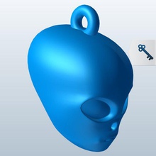 alien tête v1 tirez de la chaîne boa fob éléments imprimable lowpoly 3d print model - Mito3D