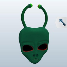 alien-head v2 alien Türklinke hanger Neuheiten Kopf bedruckbar ist lowpoly 3d print model - Mito3D