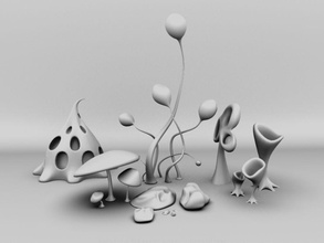 piante esotiche alien collezione djkorova modello la pianta oggetti di scena piccola strano 3d print model - Mito3D