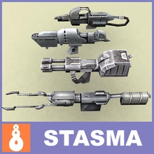 alien weapons army battle game gun lab laser lower military mine model modern pace pistol planet poly pulse ready rifle science spacecraft star stasma targets war weapon 3d print model - Mito3D