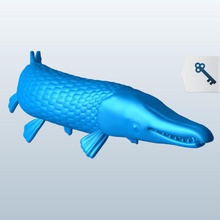 alligator gar v1 fish aquatic life printable lowpoly 3d print model - Mito3D
