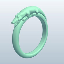 alligator v1 ring jewelry printable lowpoly 3d print model - Mito3D