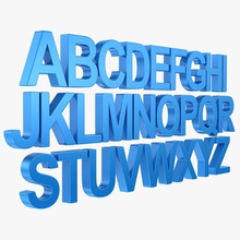 alfabeto - arial suddivisione carattere collezione fbx tipo di hdpoly lettera max modello obj a che liscio suddividere la 3d print model - Mito3D