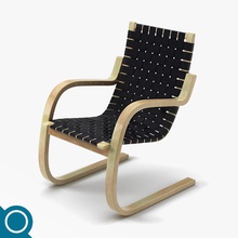 alvar aalto 406 o quarto cadeira conforto dendrobyte design mobiliário móveis sala de estar lounge modelo madeira compensada escandinavos assento vanguarda 3d print model - Mito3D