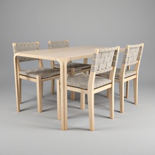 alvar aalto dining table 615 abviz artek chair cooked design furnishings furniture interior kitchen loft max mental model ray retro scandinavian vitra vray x800 3d print model - Mito3D