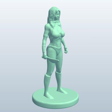 amazon curved dagger v2 woman people printable lowpoly 3d print model - Mito3D