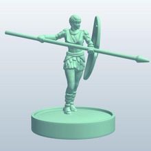 amazonwarrior lance shield v1 amazon le guerrier la bouclier personnes imprimable lowpoly 3d print model - Mito3D