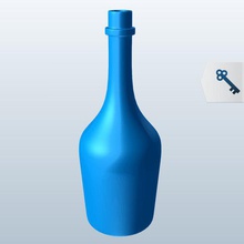 amber benedictine bottle v1 containers printable lowpoly 3d print model - Mito3D