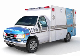ambulans düşük poly aıds oto otomobil acil durum ilk daha tıbbi model paramedik kurtarma ulaşım van araç ytjmodels 3d print model - Mito3D