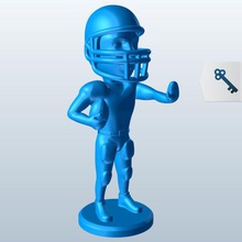 americano jogador de futebol, o braço duro: v1 americana futebol duro pessoas printable lowpoly 3d print model - Mito3D