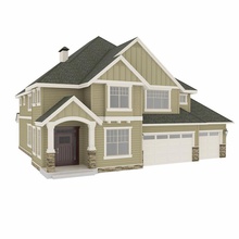 american house 2 3d architecture classic door elements home landscape model residential siding story structure two u g villas 3d print model - Mito3D