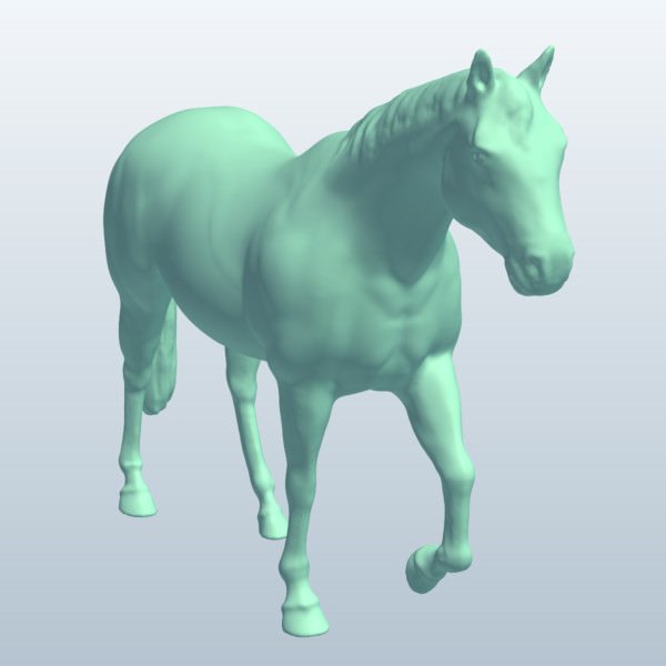 american quarter horse de marche v1 américain trimestre cheval la à pied pose animaux imprimable lowpoly 3D print model - Mito3D