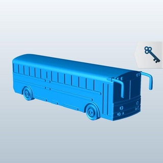 american school bus v2 type north vehicles printable lowpoly 3d print model - Mito3D