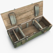 scatola di munizioni 3d le box contenitore cassa gioco militare modello pit3dd realistici vray l'arma legno 3d print model - Mito3D