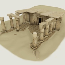 ancient egypt - modular low poly architecture set games distantoasis dungeons fantasy game historic lower lowpoly model rpg structure temples 3d print model - Mito3D