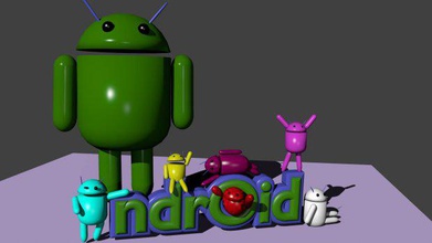 della famiglia android il logo cartone animato telefono tecnologia l'elettronica 3d print model - Mito3D