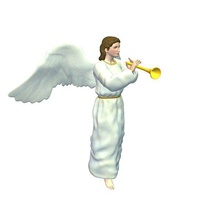 angel horn v1 trumpet mythical creatures printable lowpoly 3d print model - Mito3D