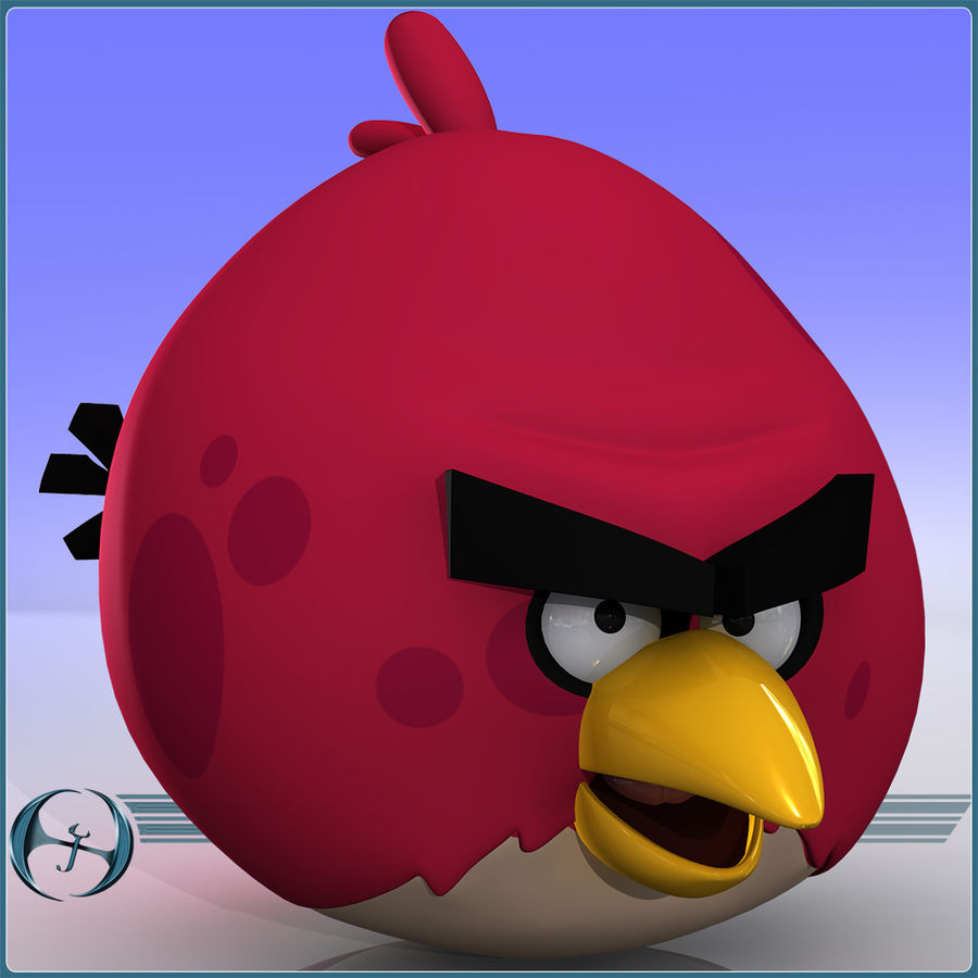 angry birds elder red bird android animal app apple application beak cartoon character fly fun funny game iphone jeffrey model old os oswald phone pig video 3D print model - Mito3D