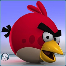 angry birds red android animal app apple application beak bird cartoon character fly fun funny game iphone jeffrey model os oswald phone pig video 3d print model - Mito3D