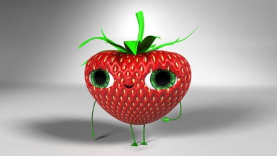 animated strawberry character 3d animation bump cute latenightdesigns material maya model rig small texture 3d print model - Mito3D