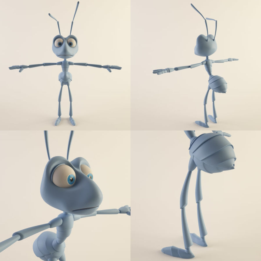 fourmi mâle ant bug dessin animé caractère formicidae les insectes de sexe masculin modèle film riker toon william 3D print model - Mito3D