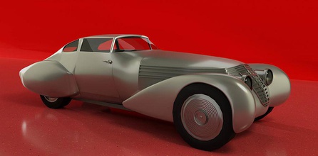 Antika Araba 1930 antika oto otomobil araba HB lüks makine model modelworkshop eski araç tekerlek 3d print model - Mito3D