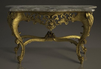 antica console di antiquariato barocco intagliato classica arredamento mobili k174 modello fotorealistiche tabella 3d print model - Mito3D