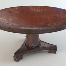 antique table ronde burr classique l'ameublement le mobilier l'intérieur liste réunion chêne bureau de vieux période la spectrastudios étude portés 3d print model - Mito3D