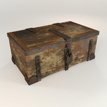 antique trunk 3dsam79 accessory box case cashbox character chest clothes container locker luggage model padlock postal rusty storage vintage 3d print model - Mito3D