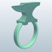 anvil v1 ring jewelry printable lowpoly 3d print model - Mito3D