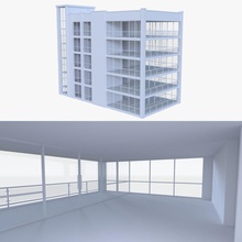 appartamento in edificio di due interni architettura blend frullatore i blocchi commerciale concreto esterno flat più basso modello moderna modernisti poli raschietto sky grattacielo struttura symmetria3d 3d print model - Mito3D