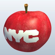 apple nyc v2 autocollant les aliments imprimable lowpoly 3d print model - Mito3D