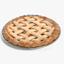 apple pie abramsdesign baked bakery crusted dessert food game good lattice model pan pastry pbr ready real sweet thanksgiving time 3d print model - Mito3D