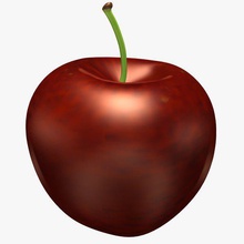 pomme rouge v1 apple les aliments imprimable lowpoly 3d print model - Mito3D
