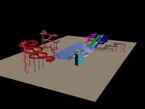 aquapark architecture arenas elements model structure water waterslide wonifceyba 3d print model - Mito3D
