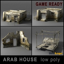 case arabe low poly 3dmmo afhgan arabi architettura l'asia edificio città contenuto gioco storico casa l'iran l'iraq più in basso modello oggetto poli pronto struttura coppia il villaggio 3d print model - Mito3D